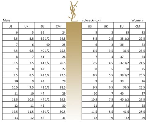 ysl size chart shoes|saint laurent shoe size chart.